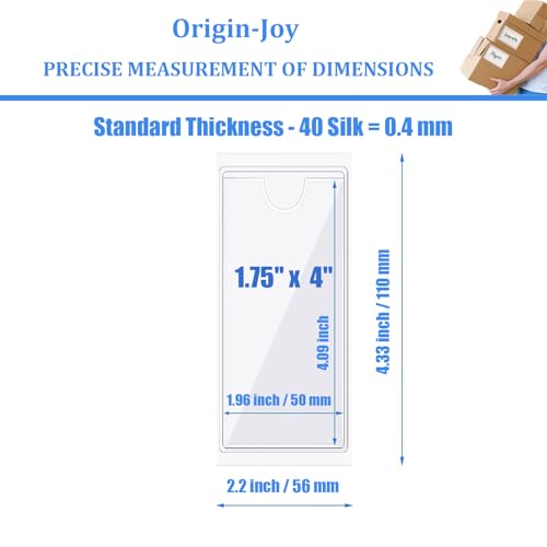 Origin-Joy 25 PCS Self-Adhesive Index Label Pockets, Clear Plastic Peel & Stick Card Holders with Top Open for Loading (1.75 x 4 inch) - size: 1.75 x 4 inch, style: Vertical