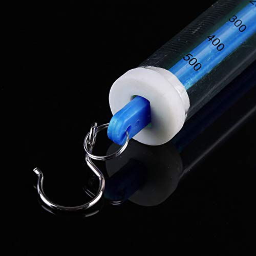 Blue Spring Scale Balance Tubular 5N/500g Newton Dynamometer Clear Plastic for for Tension Measuremen