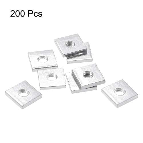 uxcell Square Nuts, M4x12mmx2mm Zinc-Plated Metric Coarse Thread Assortment Kit, 200 Pcs - size: M4x12mmx2mm