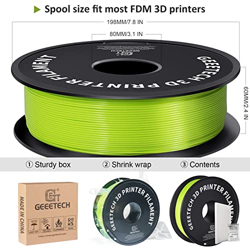 Geeetech PLA 3D Printer Filament 1.75mm, Apple Green - color: 1kg Pla Apple Green
