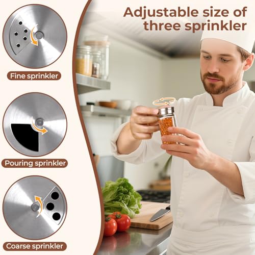 ComSaf Glass Spice Jars with Shaker Lids 8 oz 6 Pack Square - size: 8 fl oz x 6 - Shaker Lids