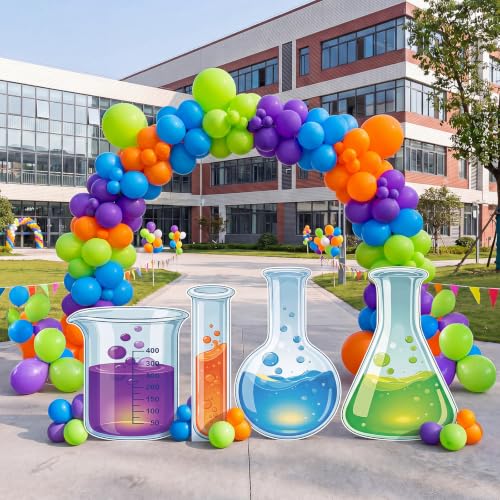 4 Pcs Science Lab Theme Party Decorations - style: Science