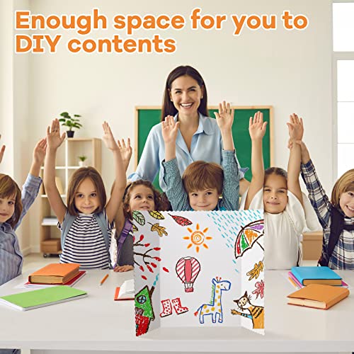 Ctosree 18 Pcs 14 x 22 Inch Tri Fold Poster Board Bulk for Display, White - color: White, size: 14 x 22 inch