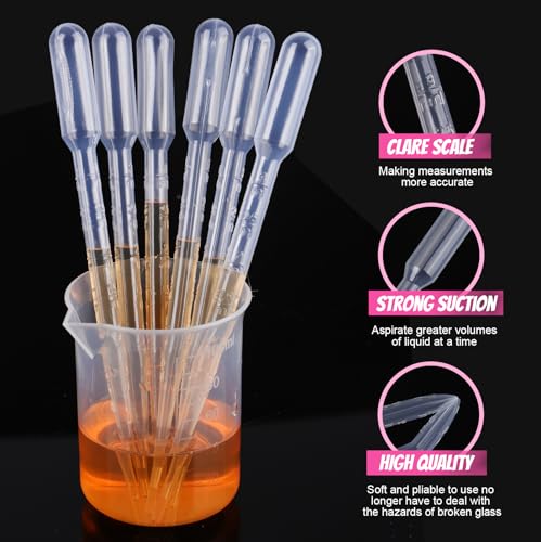 Teenitor Transfer Pipettes, 50PCS 3ml Eye Dropper Plastic Transfer Pipettes for Essential Oil, Disposable Liquid Dropper for Science Laboratory, Lab, DIY - color: clear, size: 3ML