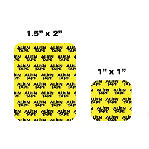 ALIEN TAPE Pre Cut 96 Piece Set Double Sided Tape Multipurpose Removable Adhesive Transparent Grip Mounting Strips Washable Strong Sticky Heavy Duty for Carpet and Crafts