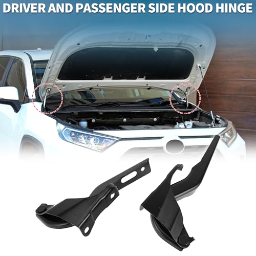 Hood Hinges for Honda CR-V 2007-2011 Front Driver and Passenger Side No.60120SWA000ZZ/60170SWA000ZZ Front Bonnet Bracket Black 1 Pair