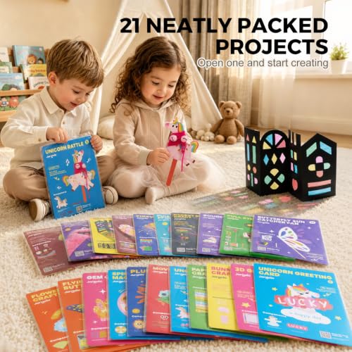 Jar Melo Crafts for Kids Ages 4-8, 21-Project Arts and Crafts Kit