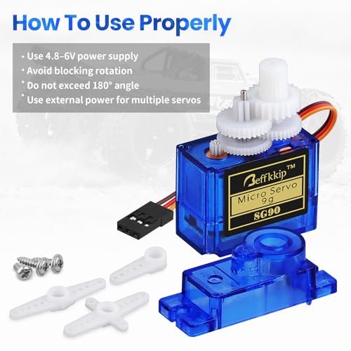 SG90 9g Micro Servo Motors, 3-Pack