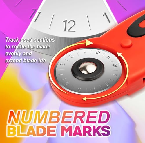 DIYSELF 5 Pack 45mm Rotary Cutter Blades, SK7 Rotary Blade Replacements - color: 5 Pack