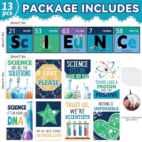 Justforjoyful Science Bulletin Board Set Science Posters Banner Classroom Decoration Scientist Classroom Wall Decorations for Teachers Science Lab Cutouts Bulletin Board Decor School Office Supplies