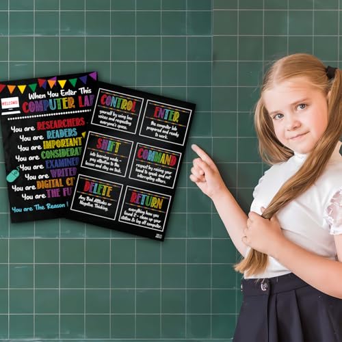 Computer Science Poster 11x17 – STEM Technology Education Chart for Classroom, Coding & Programming Wall Art, Teacher Supplies, Study Guide - color: SET 2 PC computer science poster