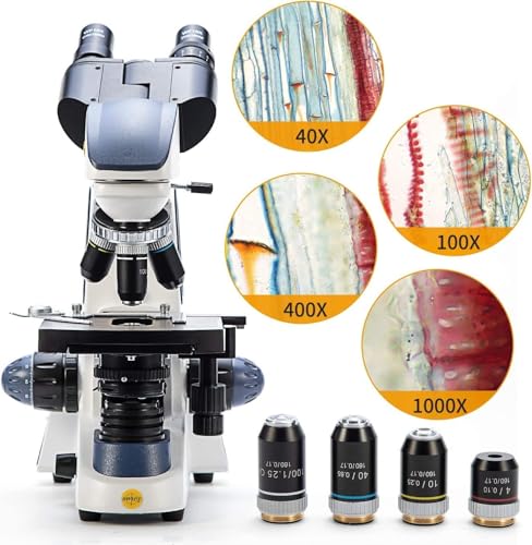 SWIFT SW380B Binocular Compound Microscope,40X-2500X with 2.0MP Camera,100pcs Microscope Slides,Microscope Kit for Students School Lab - style: B) w/ 2.0MP Camera+Phone Adapter