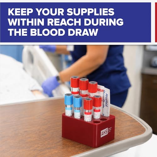 American Hospital Supply Portable Phlebotomy Tube Holder, Multi-Size Blood Collection Tube Rack for Venipuncture & Blood Draws, Large | Wipes & Bandages Sold Separately - size: Large
