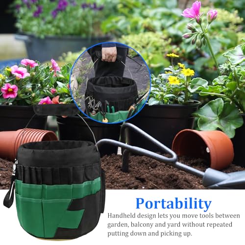 Bucket Tool Bag Organizer with 42 Pockets Multi-functional Garden Tool Bag Organizer 5 Gallon Bucket Tools Kit for Women Men (Tools are not included)