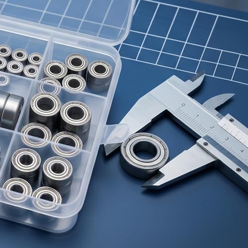70 PCS Ball Bearings – 10 Size Carbon Steel Deep Groove Bearing Assortment Kit (627ZZ, 608ZZ, 6000ZZ, 6903ZZ, 626ZZ, 6900ZZ, 687ZZ, 685ZZ, 693ZZ, 695ZZ), Double Shielded & Pre-Lubricated
