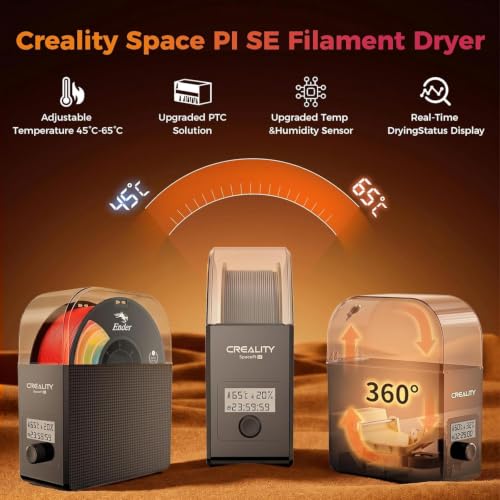 2026 New Official CREALITY Filament Dryer Box Pro 2.0 with Fans, Space Pi SE Upgraded 360° Hot-air 65° PTC Circulates Heating, 1KG Filament Dehydrator Dry During for 1.75/2.85mm PLA PETG ABS TPU Nylon - color: Creality Filament Dryer Box Pro 2.0