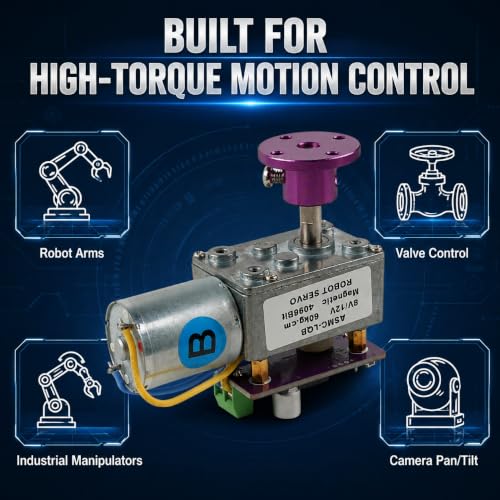 ASMC-LQB 60kg.cm 360° Magnetic Encoder Worm Gear Servo Kit with Bracket