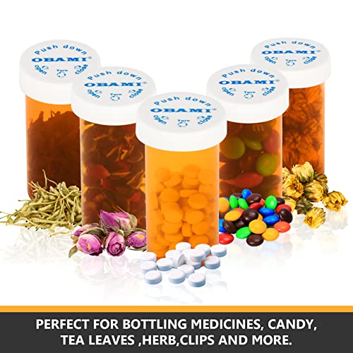 Plastic Medicine Pill Bottles with Child Resistant Caps - Push Down and Turn - Prescription Vial, Medicine Container, Pill Cases Dispenser Organizers (12pcs, 6 Dram) - size: 6 Dram