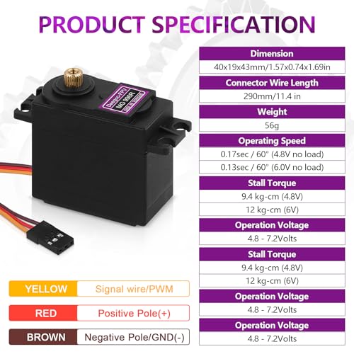 Deegoo-FPV MG996R 55g Metal Gear Digital Servos, 4-Pack - style: MG996R-4pack