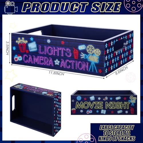 GlikCeil Movie Night Supplies Snack Trays with Handles, Purple Style - style: Purple Style