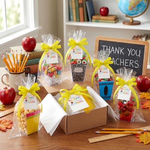 Weekgrat 6 Sets Back to School Teacher Gift Box Holders Gifts Bulk, Classic - style: Classic