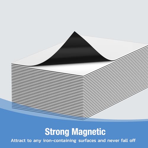HOMiDEK Reusable Magnetic Sticky Notes, (30 Pack, 5x3 in) Dry Erase Magnets Magnetic Labels with Marker, Easy to Post Notes for Whiteboard, Fridge, Locker, Cabinet, Door - Office & Classroom - color: White, size: 5"x3"