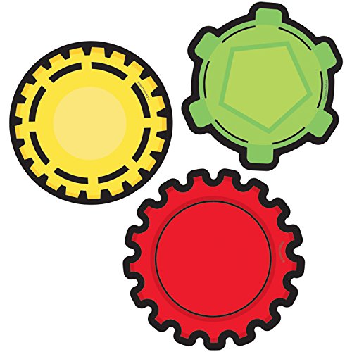 Carson Dellosa 36-Piece Gear Bulletin Board Cutouts, Red, Yellow and Green Cutouts for Bulletin Board, Science, and STEM Classroom Décor, STEM Cutouts for Classroom (Pack of 2) - size: Regular (Pack of 2), style: Gears