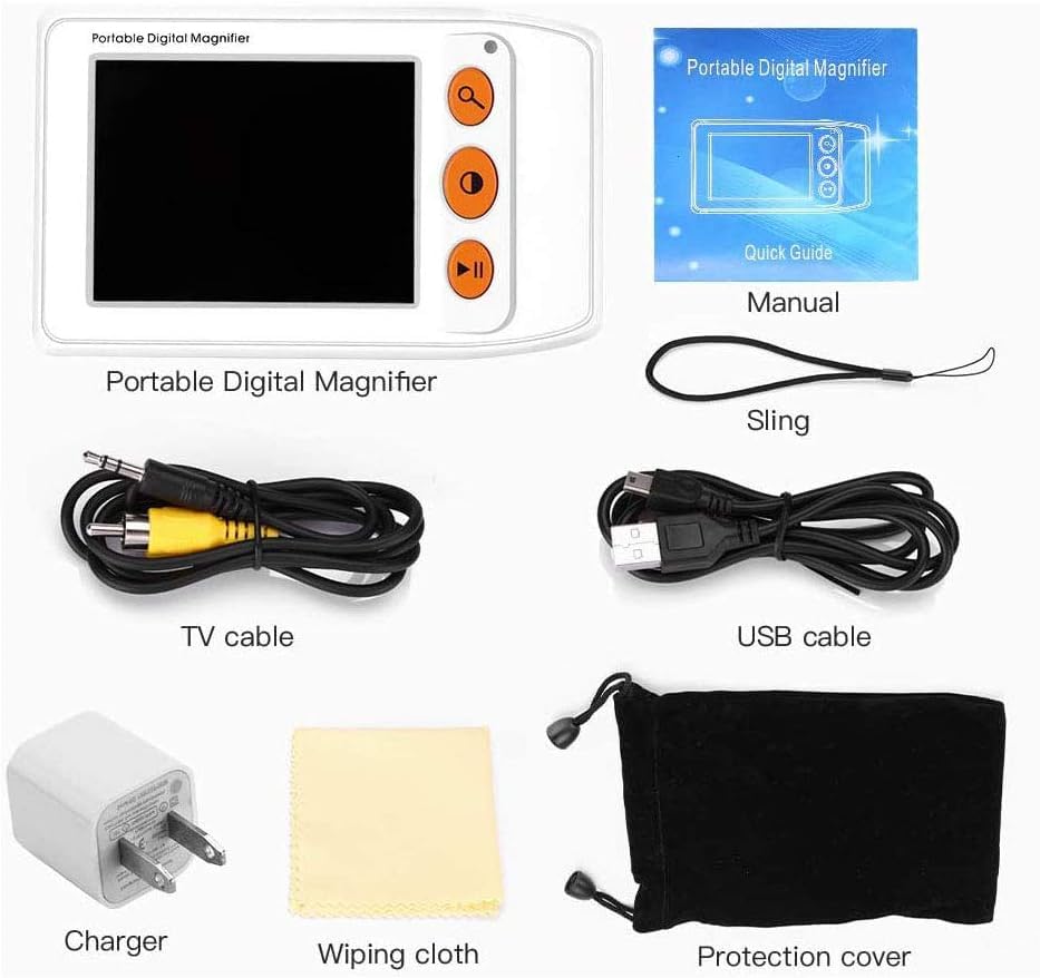 Eyoyo 3.5" Portable Digital Video Magnifier, 2X-25X Zoom Reading Aid White - color: White