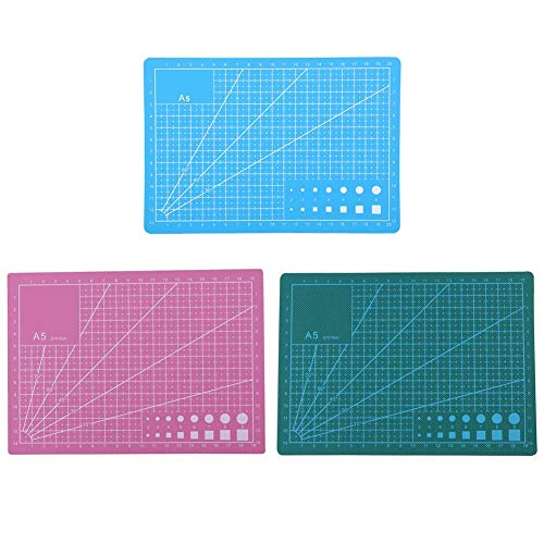 A5 Self Healing Cutting Mat, Professional Non-Slip Cutting Surface with Grid Ruler for Arts and Crafts, 8 by 6 Inches (Green)
