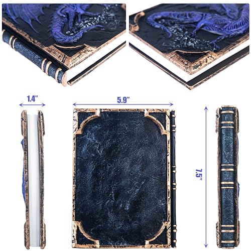 Handmade Flying Dragon Embossed Journal,Resin Engraving Notebook,Lined Paper,Hardcover Travel Notepad for Writing,Sketchbook,Collection,Gift,Decoration Diary for Man Woman A5 Size (New purple flying dragon) - color: New purple flying dragon