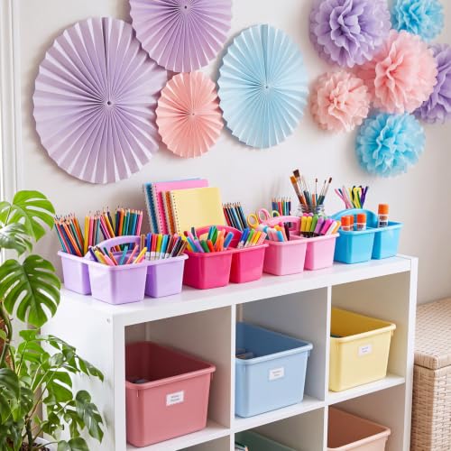 Kathfly 4 Pack Classroom Caddy Organizer with Handle Bulk, Purple Pink - color: Purple Pink