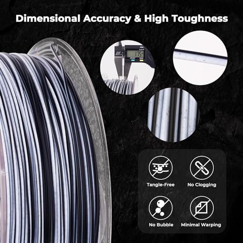 AMOLEN Rock PLA Filament 1.75mm, Dual Color Marble PLA 3D Printer Filament 1kg Spool (2.2lbs), 3D Printing Filament Dimensional Accuracy +/- 0.02 mm, Fit Most FDM Printer (sedimentary Rock) - color: Sedimentary Rock