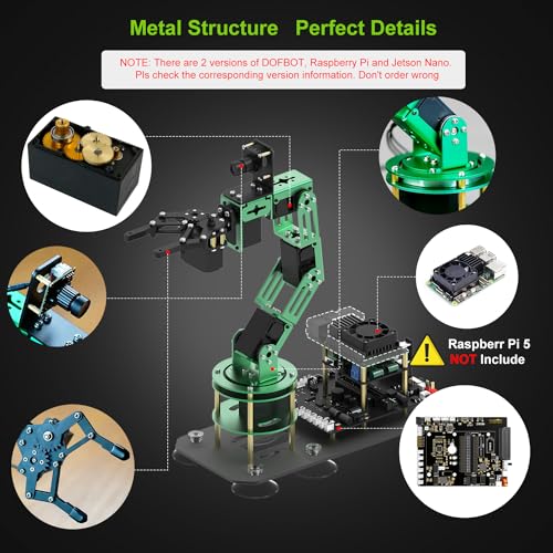 Yahboom 6DOF Raspberry Pi Robotic Arm Kit DOFBOT and K230 AI Vision Processing Camera Module