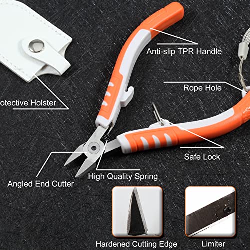 SPEEDWOX 5 Inch Diagonal Cutting Pliers Tapered Head Ultra Sharp Model Sprue Wire Clippers Electrical Wire Cutter Side Cutting Nippers with Safety Lock CR-V Steel - style: B