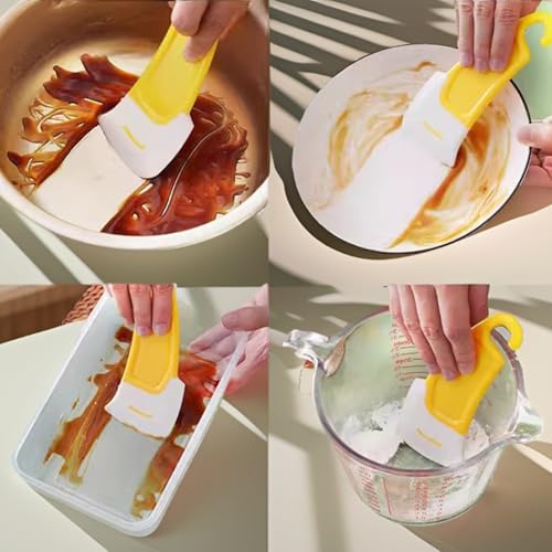 6 Pcs Silicone Scraper for 3D Printing, Resin Removal and Kitchen Cleaning, Spatula Tool for Dishes Pots Pans