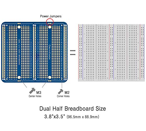 ElectroCookie Large PCB Prototype Board Kit Solderable Breadboards for Electronics Projects Compatible for DIY Arduino Soldering Projects, Gold-Plated (6 Multi-Pack, Blue)
