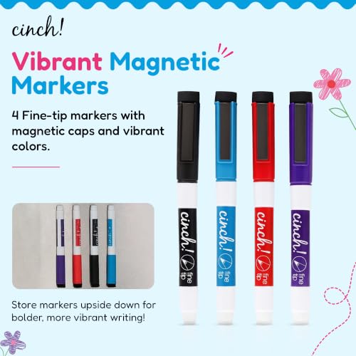 20"x13" Magnetic Dry Erase Board for Fridge with 4 Markers and Eraser - size: 17"W x 21"H
