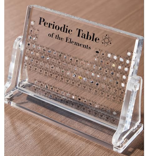 HeiMma Acrylic Periodic Table with Real Elements Inside,Size: 6.7” * 4.7”, Valentines Day Gift for Kids for Science Lovers Science Teacher Student - size: 6.7" X 4.7"