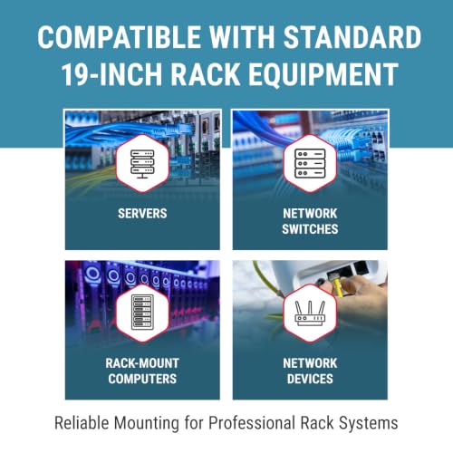 CablesAndKits 1RU Recessed Rack Adapter, 3 Inch Extension, 25 lb Capacity - size: 1RU