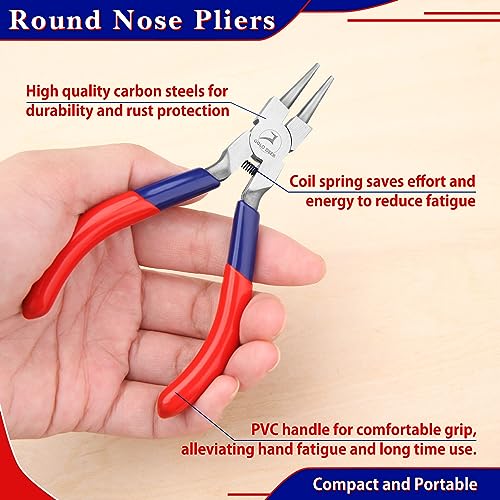 Round Nose Pliers Wire Jewelry Making Tools Micro Round Pliers With Spring For Jewelry Repair Wire Wrapping Beading And Crafts - style: Round Nose Pliers