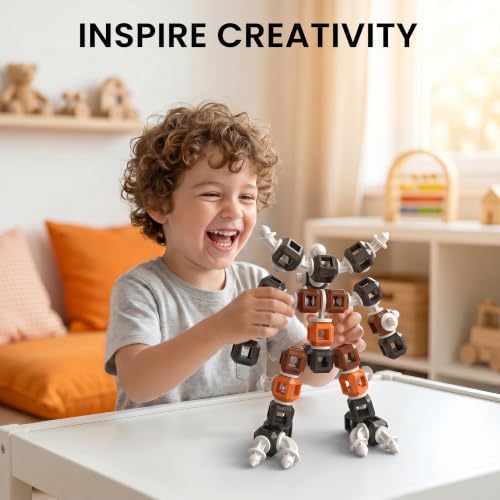 Creative 3-in-1 Robot STEM Toys for 4 5 6 7 8+ Year Old Kids Birthday Gifts - color: Brown