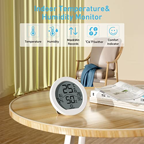 Indoor Digital Hygrometer Thermometer for Room Temperature Humidity Meter - color: White, size: TH1x1