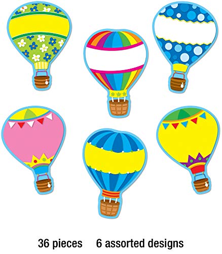 Carson Dellosa 36-Piece Colorful Hot Air Balloon Bulletin Board Cutouts, Hot Air Balloons Cutouts for Bulletin Board and Classroom Décor, Hot Air Balloon Classroom Cutouts - size: Regular, style: Hot Air Balloons Bright