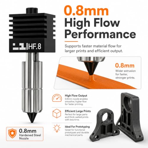 Compatible with Bambu Lab P2S Nozzle 0.8mm Hardened Steel Nozzle - size: 0.8mm One package