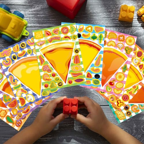 Make a Pizza Stickers for Kids, Make Your Own Stickers,Fast Food Sticker - style: Pizza