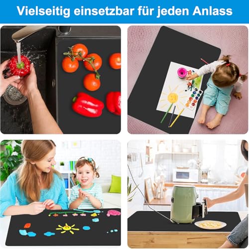 AECHY Silicone Mat for Kitchen Counter, 27.5" x 16.5" x 0.08", Black - color: Black, size: 27.5" x 16.5"