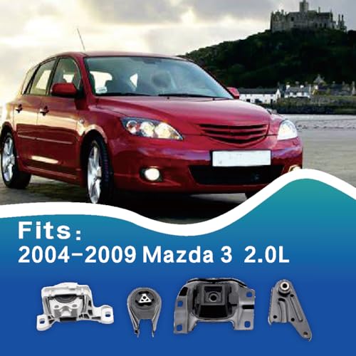 Engine Motor and Transmission Mount Kit,Compatible with 2004-2009 Mazda 3 - size: 2004-2009 Mazda 3 2.0L