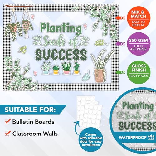 Decorably 62 Pcs Cutouts Farmhouse Bulletin Board Decorations Set