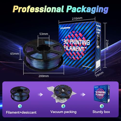 FLASHFORGE Chameleon Gradient Rapid PLA Filament Burnt Titanium & Nebula Purple, High Speed PLA Filament 1.75mm Max 500mm/s Fast Printing, Displays Shimmering Effects from Various Angles and Light - color: Chameleon Gradient Burnt Titanium & Nebula Purple