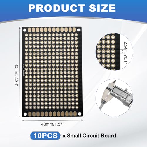 MECCANIXITY 10Pcs Solderable Breadboard, 2.36"x1.57" Double Sided Circuit Board Black Gold-Plated PCB Board Small Prototype Board for DIY Electronics Projects Apply to Soldering Projects - color: Black Gold-Plated, size: 2.36"x1.57"
